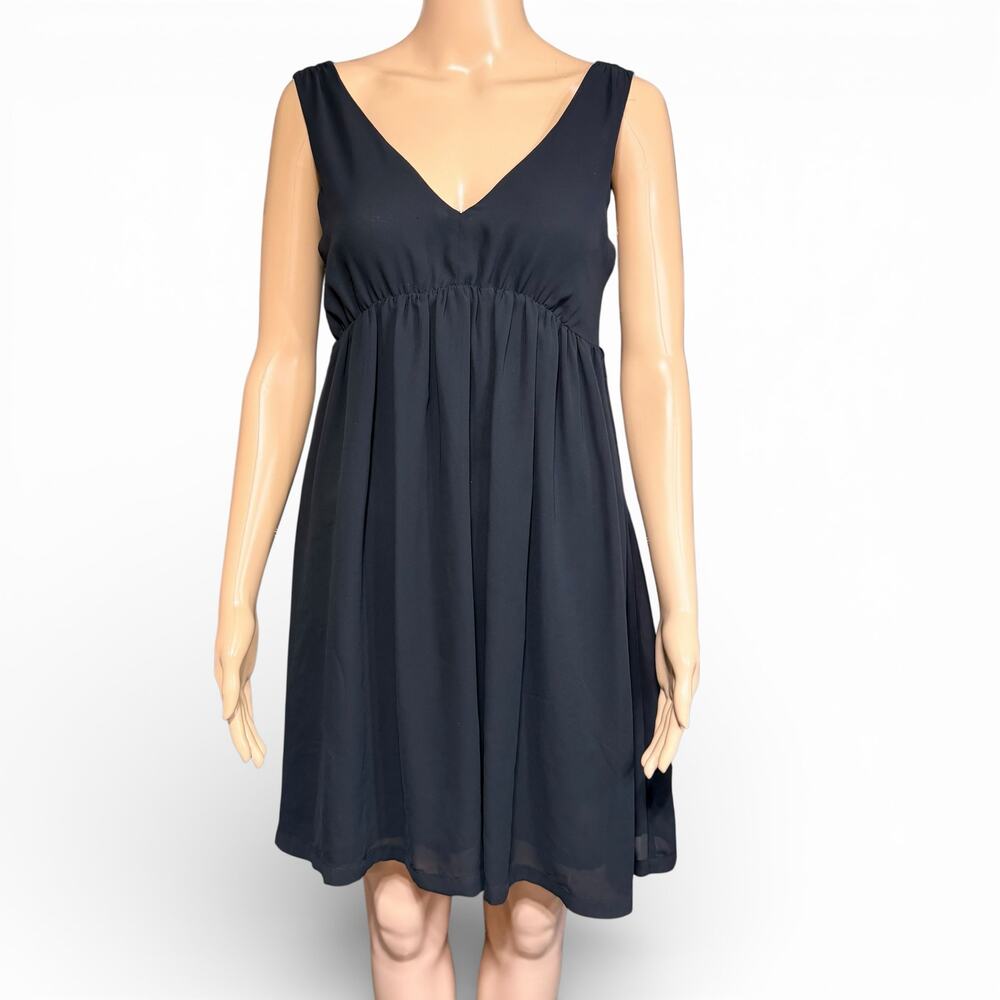 American Eagle Womens Babydoll Mini Dress Fit and Flare Empire Waist Black Sz 2